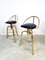 Vintage Hollywood Regency Style Brass Barstools, 1960s, Set of 2 2