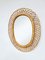 Vintage Oval Rattan & Bamboo Mirror, 1960s 1