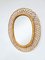 Vintage Oval Rattan & Bamboo Mirror, 1960s, Image 1