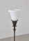 Scandinavian Art Deco Uplight Floor Lamp in Bronze & Opal Glass, Denmark, 1930s, Image 4