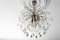 Lámpara de araña italiana en cascada de tres luces de cristal de Murano claro y latón cromado, años 70, Imagen 7
