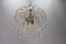 Lámpara de araña italiana en cascada de tres luces de cristal de Murano claro y latón cromado, años 70, Imagen 6