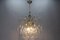 Lámpara de araña italiana en cascada de tres luces de cristal de Murano claro y latón cromado, años 70, Imagen 3