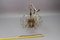Lámpara de araña italiana en cascada de tres luces de cristal de Murano claro y latón cromado, años 70, Imagen 17
