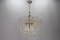 Italian Clear Murano Glass and Chromed Brass Three-Light Waterfall Chandelier, 1970s 2