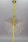 Italian Clear Murano Glass and Chromed Brass Three-Light Waterfall Chandelier, 1970s 20