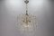 Italian Clear Murano Glass and Chromed Brass Three-Light Waterfall Chandelier, 1970s, Image 4