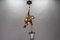 Lámpara colgante con escultura de alpinista tallada a mano y farol, años 30, Imagen 12