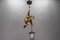 Pendant Light with Hand Carved Mountain Climber Sculpture and Lantern, 1930s 12