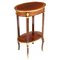 19th Century French Walnut Parquetry Oval Occasional Side Table, Image 2