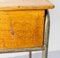 Mid 20th Century Student Oak & Iron Writing Table Slant Top Desk, France, 1950s 9