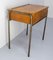 Mid 20th Century Student Oak & Iron Writing Table Slant Top Desk, France, 1950s 5