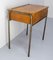 Mid 20th Century Student Oak & Iron Writing Table Slant Top Desk, France, 1950s, Image 5