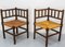 French Turned & Straw Beech Chairs, 1940s, Set of 2 2