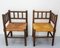 French Turned & Straw Beech Chairs, 1940s, Set of 2 5