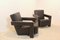Set of Chocolate Brown Leather Utrecht Lounge Chairs by Gerrit Rietveld for Cassina, 1980s, Image 4