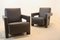 Set of Chocolate Brown Leather Utrecht Lounge Chairs by Gerrit Rietveld for Cassina, 1980s, Image 1