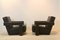 Set of Chocolate Brown Leather Utrecht Lounge Chairs by Gerrit Rietveld for Cassina, 1980s, Image 5