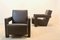 Set of Chocolate Brown Leather Utrecht Lounge Chairs by Gerrit Rietveld for Cassina, 1980s 16