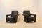 Set of Chocolate Brown Leather Utrecht Lounge Chairs by Gerrit Rietveld for Cassina, 1980s, Image 12