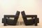 Set of Chocolate Brown Leather Utrecht Lounge Chairs by Gerrit Rietveld for Cassina, 1980s 7