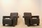 Set of Chocolate Brown Leather Utrecht Lounge Chairs by Gerrit Rietveld for Cassina, 1980s, Image 11