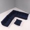 Dark Blue Togo Sofa Set by Michel Ducaroy for Ligne Roset, 2000s, Set of 5 2