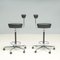 Black Leather Perch Swivel Desk Chairs attributed to George Nelson for Vitra, Set of 2 2