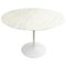 Table de Salle à Manger Tulip Mid-Century Ronde en Marbre Blanc attribuée à Eero Saarinen pour Knoll, 1960s 1