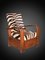 Art Deco Wooden Lounge Chairs with Folding Backs and Zebra Skin Cushions, Set of 2, Image 4