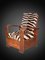 Art Deco Wooden Lounge Chairs with Folding Backs and Zebra Skin Cushions, Set of 2 11
