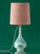 Royal Delft Green Delvert Table Lamp, New Liberty Pink Peacock Lampshade 8