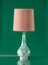 Royal Delft Green Delvert Table Lamp, New Liberty Pink Peacock Lampshade 1