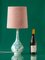 Royal Delft Green Delvert Table Lamp, New Liberty Pink Peacock Lampshade 2