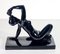 Black Glazed Ceramic Sculpture by Henry Fugère, 1925 7
