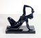 Schwarz glasierte Keramikskulptur von Henry Fugère, 1925 1