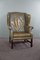 Green Leather Winged Armchair 2