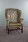 Green Leather Winged Armchair, Image 2