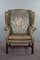 Green Leather Winged Armchair 1