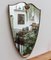 Specchio da parete vintage con cornice in ottone nello stile di Gio Ponti, Italia, anni '50, Immagine 2