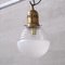 Mid-Century French Two-Tone Glass and Brass Pendant Light, 1950s 2