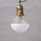 Lámpara colgante francesa Mid-Century de vidrio y latón en dos tonos, años 50, Imagen 3