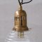 Lámpara colgante francesa Mid-Century de vidrio y latón en dos tonos, años 50, Imagen 6