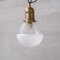 Mid-Century French Two-Tone Glass and Brass Pendant Light, 1950s, Image 1