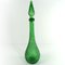 Botella Genie italiana vintage de vidrio verde, años 50, Imagen 4