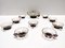 Geräucherte & Purpurrote Murano Glas Dessertschalen im Stil von Zecchin, 1920er, 10 . Set 1