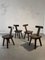 T Stühle aus Braunem Holz von Aranjou Edition, 1950er, 4er Set 3