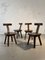 Chaises T en Bois Marron par Aranjou Edition, 1950s, Set de 4 1