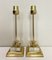 Brass and Acrylic Table Lamps, 1970s, Set of 2 1
