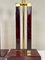 Dutch Brass and Red Acrylic Colomn Table Lamps, 1970, Set of 2, Image 6